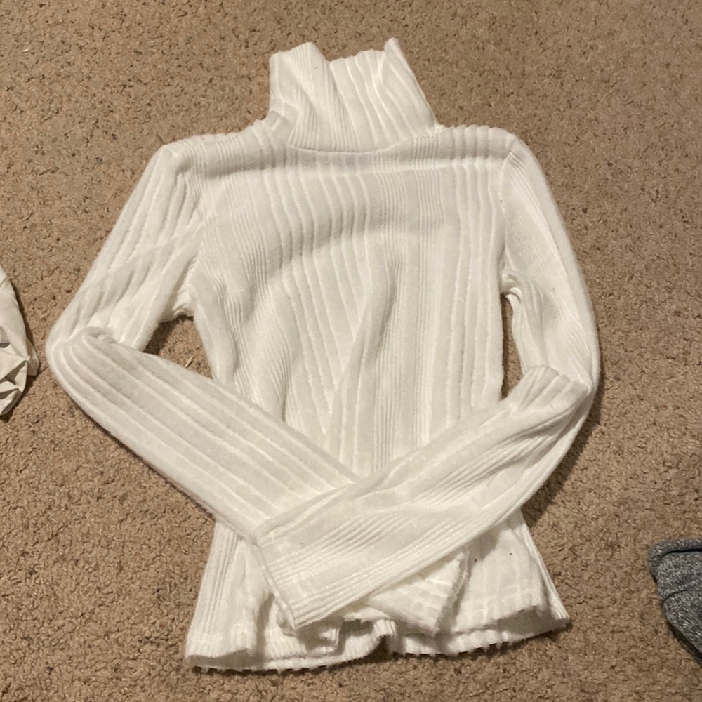 white turtle neck, shein, size s